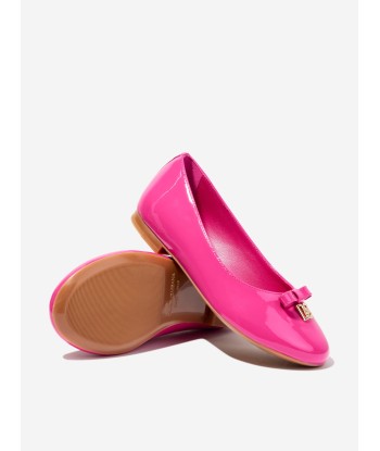 Dolce & Gabbana Girls Patent Leather Ballerinas in Pink votre