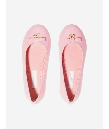 Dolce & Gabbana Girls Patent Leather Ballerinas in Pink Faites des économies