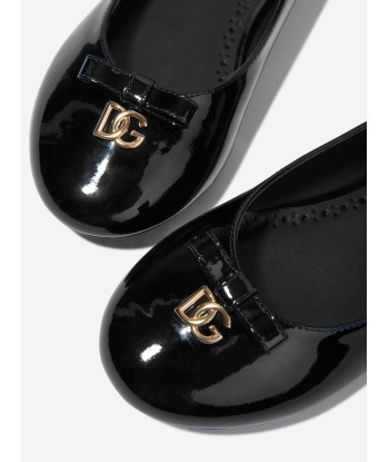 Dolce & Gabbana Girls Patent Leather Ballerinas in Black votre