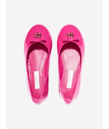 Dolce & Gabbana Girls Patent Leather Ballerinas in Pink votre