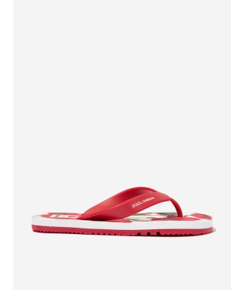 Dolce & Gabbana Girls Poppy Print Flip Flops in Red sélection de produits