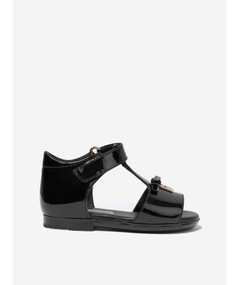 Dolce & Gabbana Girls Patent Leather Sandals in Black chez Cornerstreet bien 