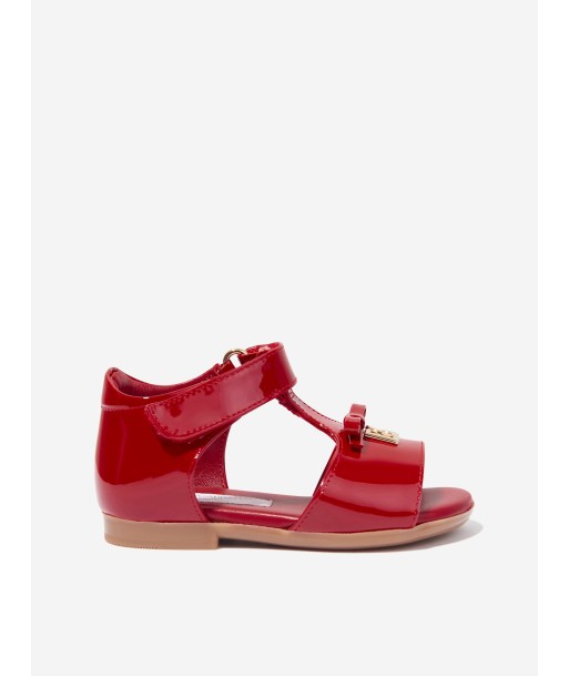 Dolce & Gabbana Girls Patent Leather Sandals in Red pas cher chine