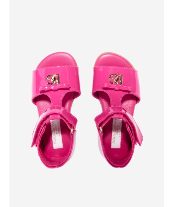 Dolce & Gabbana Girls Patent Leather Sandals in Pink acheter en ligne