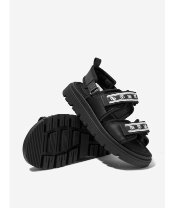 Dolce & Gabbana Kids Leather And Mesh Sandals in Black pas cheres