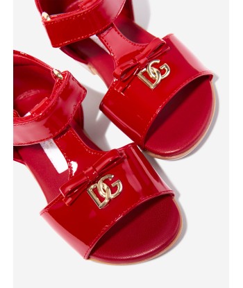 Dolce & Gabbana Girls Patent Leather Sandals in Red pas cher chine