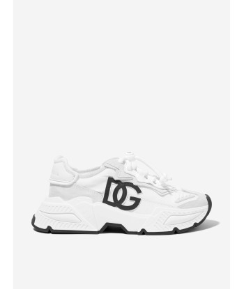 Dolce & Gabbana Kids Mixed Materials Daymaster Trainers in White pas chere