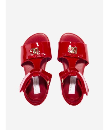 Dolce & Gabbana Girls Patent Leather Sandals in Red pas cher chine