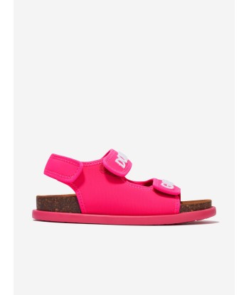 Dolce & Gabbana Girls Lycra Logo Sandals in Pink de technologie