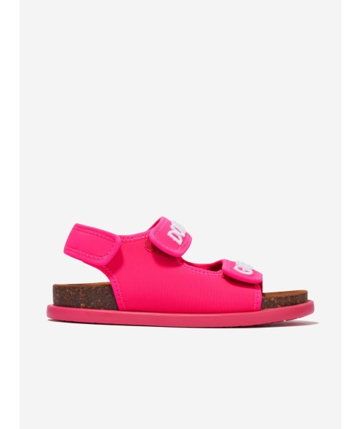 Dolce & Gabbana Girls Lycra Logo Sandals in Pink de technologie