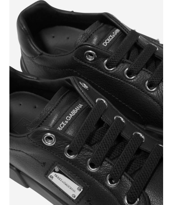 Dolce & Gabbana Kids Leather Lace Up Trainers in Black votre restaurant rapide dans 