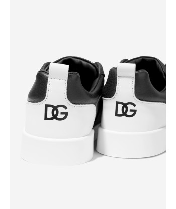 Dolce & Gabbana Kids Leather Slip On Trainers in Black pour bénéficier 