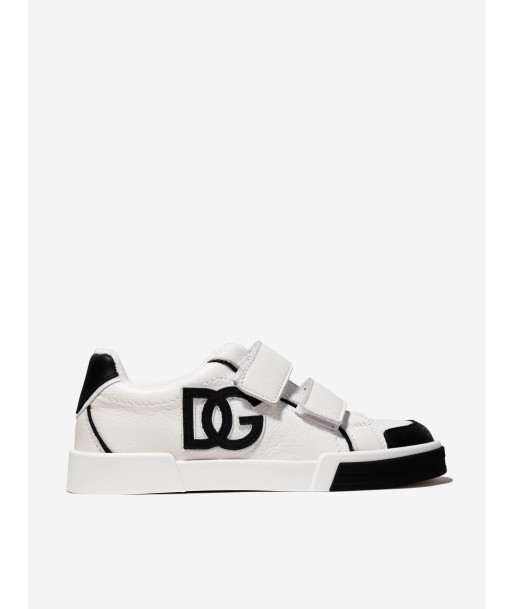 Dolce & Gabbana Kids Leather Velcro Trainers in White chez Cornerstreet bien 