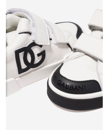 Dolce & Gabbana Kids Leather Velcro Trainers in White chez Cornerstreet bien 