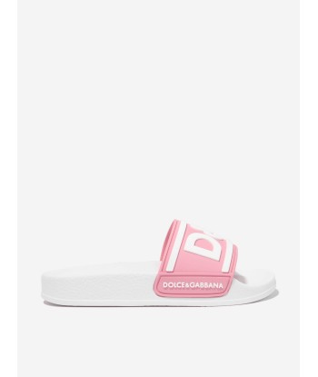 Dolce & Gabbana Girls Logo Sliders in Pink sur le site 