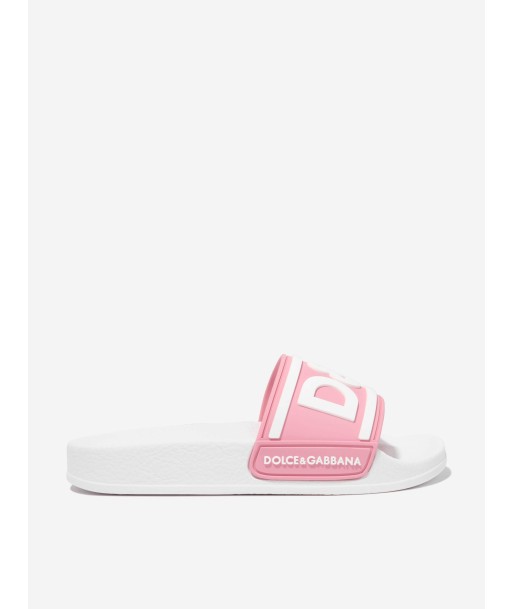 Dolce & Gabbana Girls Logo Sliders in Pink sur le site 