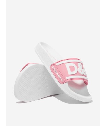 Dolce & Gabbana Girls Logo Sliders in Pink sur le site 