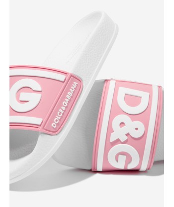 Dolce & Gabbana Girls Logo Sliders in Pink sur le site 