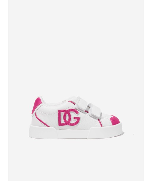 Dolce & Gabbana Baby Girls Leather Velcro Trainers in White 50% de réduction en Octobre 2024