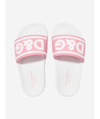 Dolce & Gabbana Girls Logo Sliders in Pink sur le site 