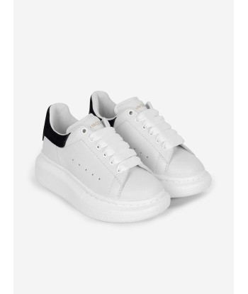 Alexander McQueen Kids Leather Lace Up Trainers brillant des détails fins