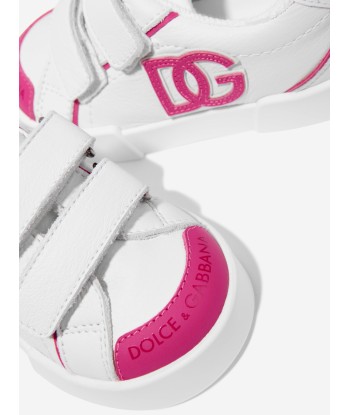 Dolce & Gabbana Baby Girls Leather Velcro Trainers in White 50% de réduction en Octobre 2024