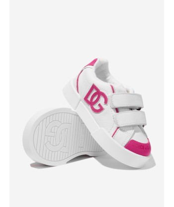 Dolce & Gabbana Baby Girls Leather Velcro Trainers in White 50% de réduction en Octobre 2024