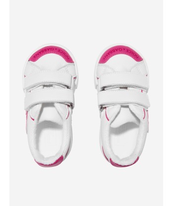 Dolce & Gabbana Baby Girls Leather Velcro Trainers in White 50% de réduction en Octobre 2024