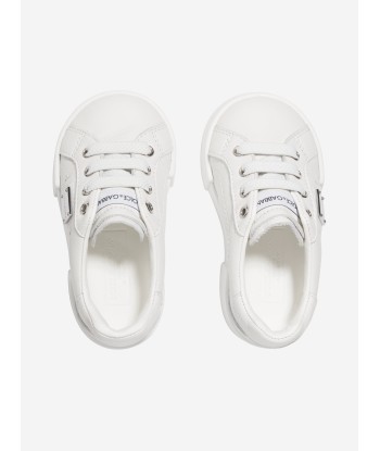 Dolce & Gabbana Baby Boys Leather Logo Trainers in White Amélioration de cerveau avec