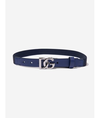 Dolce & Gabbana Boys Leather Logo Belt in Navy chez Cornerstreet bien 