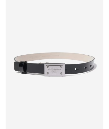 Dolce & Gabbana Boys Leather Branded Belt in Black des créatures d'habitude