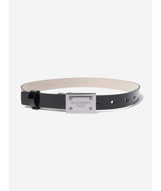 Dolce & Gabbana Boys Leather Branded Belt in Black des créatures d'habitude