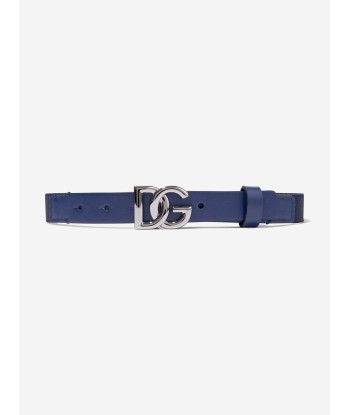 Dolce & Gabbana Boys Leather Logo Belt in Navy chez Cornerstreet bien 