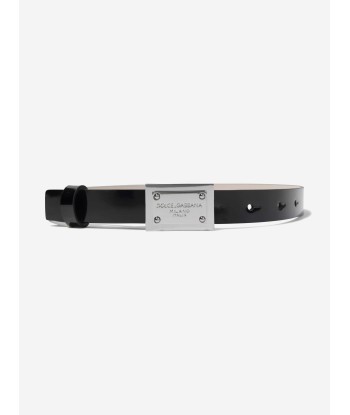 Dolce & Gabbana Boys Leather Branded Belt in Black des créatures d'habitude