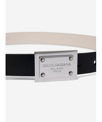 Dolce & Gabbana Boys Leather Branded Belt in Black des créatures d'habitude