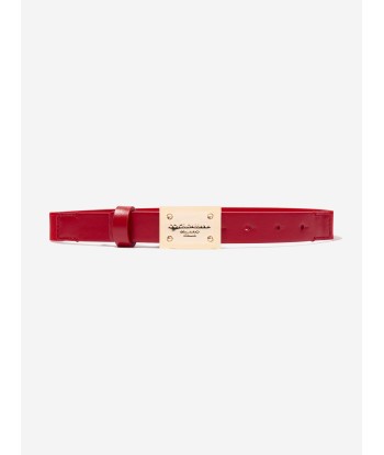 Dolce & Gabbana Girls Leather Branded Belt in Red Véritable concentré