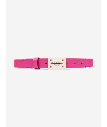 Dolce & Gabbana Girls Leather Branded Belt in Pink offre 