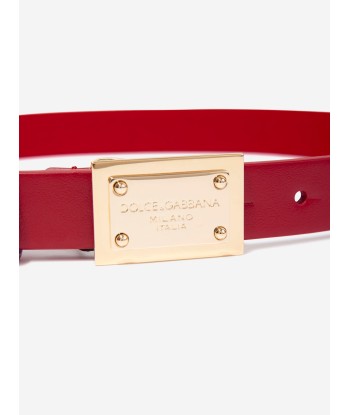 Dolce & Gabbana Girls Leather Branded Belt in Red Véritable concentré