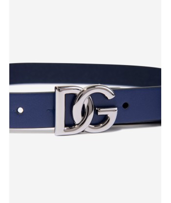 Dolce & Gabbana Boys Leather Logo Belt in Navy chez Cornerstreet bien 