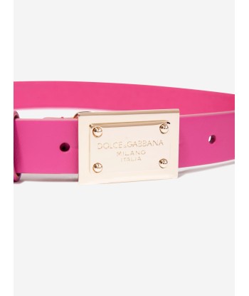 Dolce & Gabbana Girls Leather Branded Belt in Pink offre 