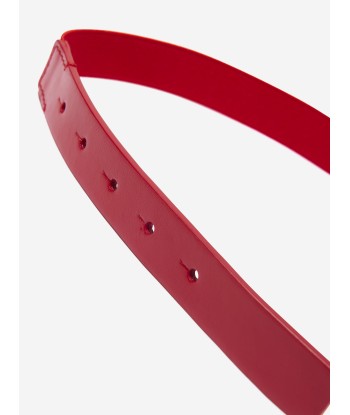 Dolce & Gabbana Girls Leather Branded Belt in Red Véritable concentré