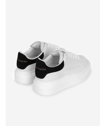 Alexander McQueen Kids Leather Lace Up Trainers brillant des détails fins