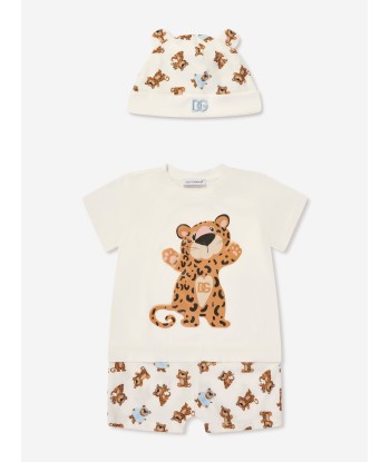 Dolce & Gabbana Baby Girls Romper And Hat Set in White sur le site 