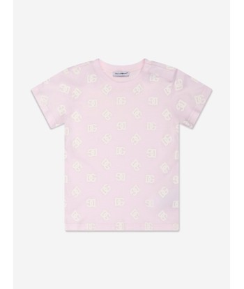 Dolce & Gabbana Baby Girls Logo T-Shirt in Pink de pas cher