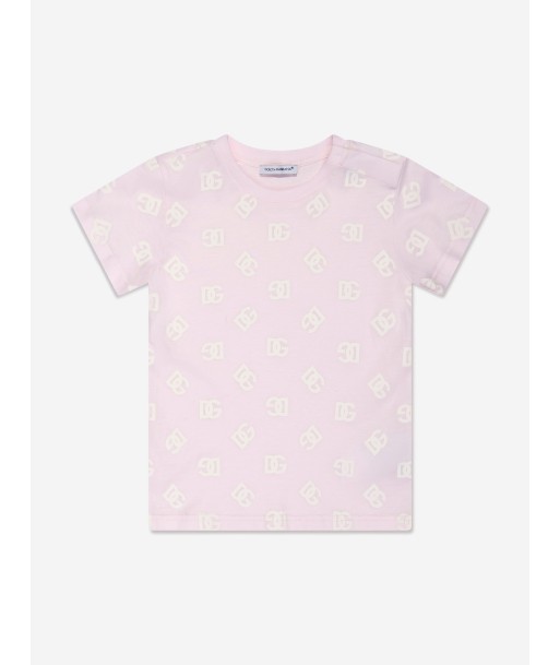 Dolce & Gabbana Baby Girls Logo T-Shirt in Pink de pas cher