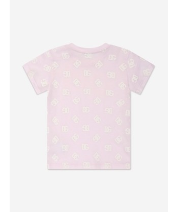 Dolce & Gabbana Baby Girls Logo T-Shirt in Pink de pas cher