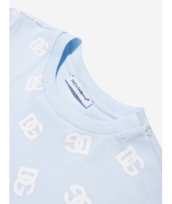 Dolce & Gabbana Baby Boys Logo T-Shirt in Blue chez Cornerstreet bien 