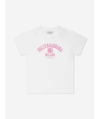 Dolce & Gabbana Baby Girls Logo T-Shirt in White d'Europe débarque