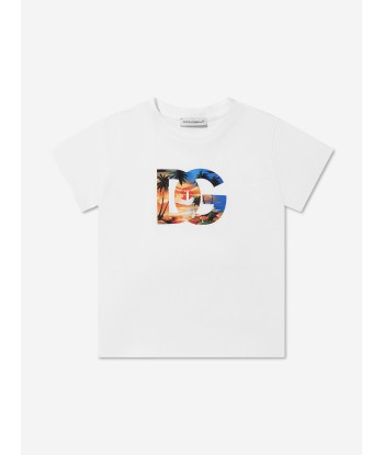 Dolce & Gabbana Baby Boys Hawaiian Logo T-Shirt in White plus qu'un jeu 