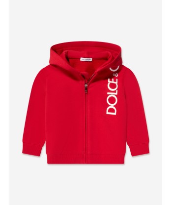 Dolce & Gabbana Baby Logo Zip Up Hoodie in Red ouvre sa boutique